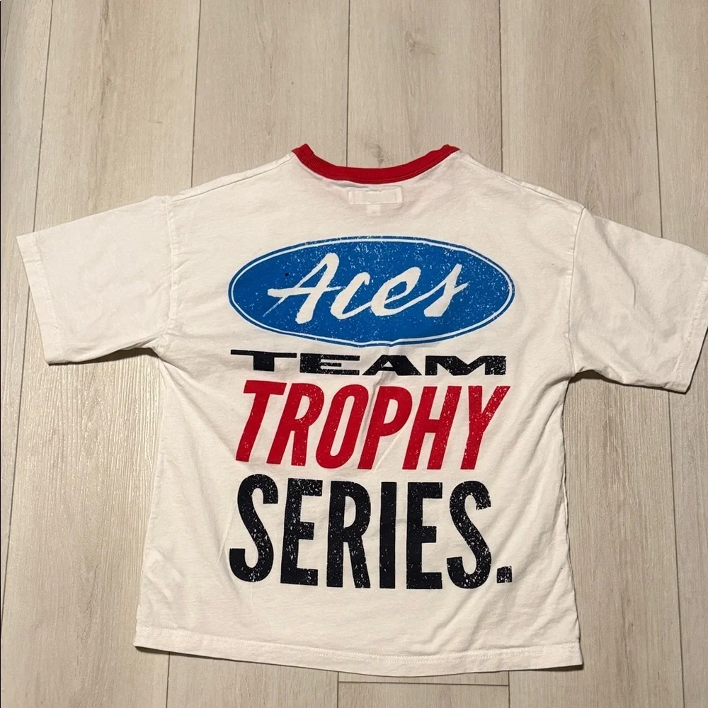 Zara Kids White & Red 'Race’ Graphic Tee size 11-12
